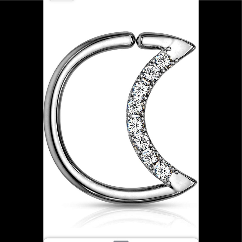 Dynamique Crystal Lined Crescent Moon Shaped Ear